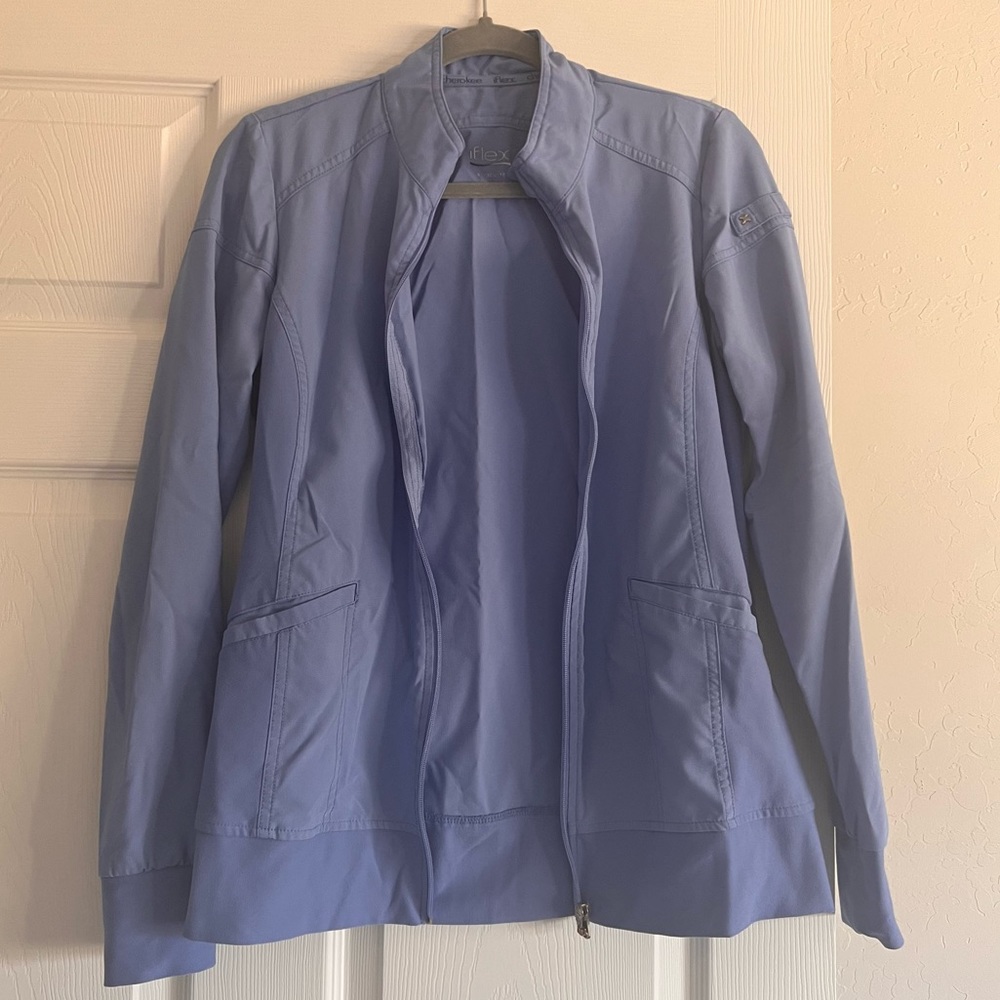 Ciel Blue Cherokee iFlex Scrub Jacket XS